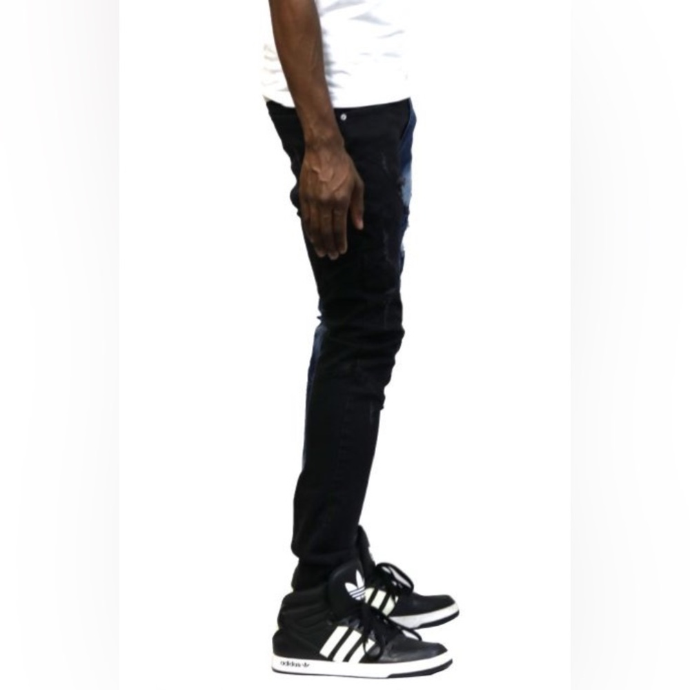 Two Tone Distressed Jeans - Picture 4 of 4